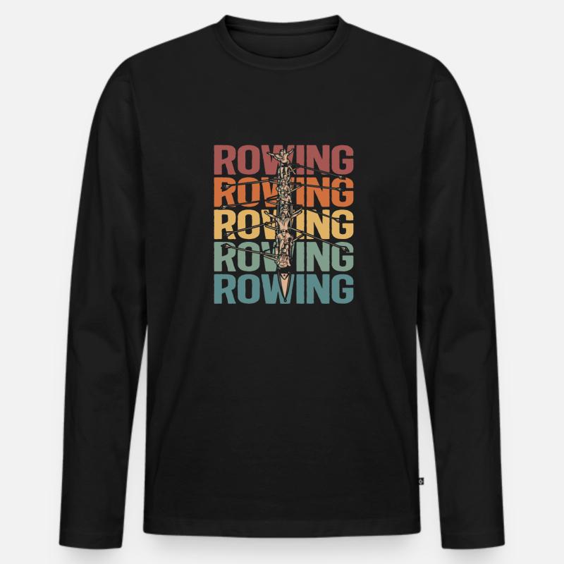 Rudern Ruderer - Männer Premium Bio Langarmshirt - Schwarz
