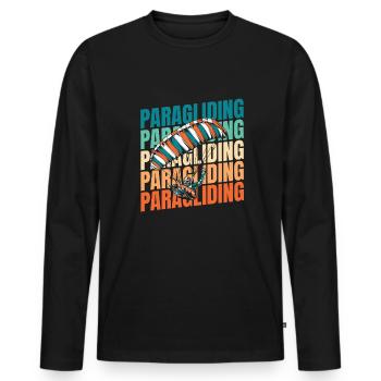 Paragleiter Paragleiten - Männer Premium Bio Langarmshirt - Schwarz - Vorne - Nico (187cm)