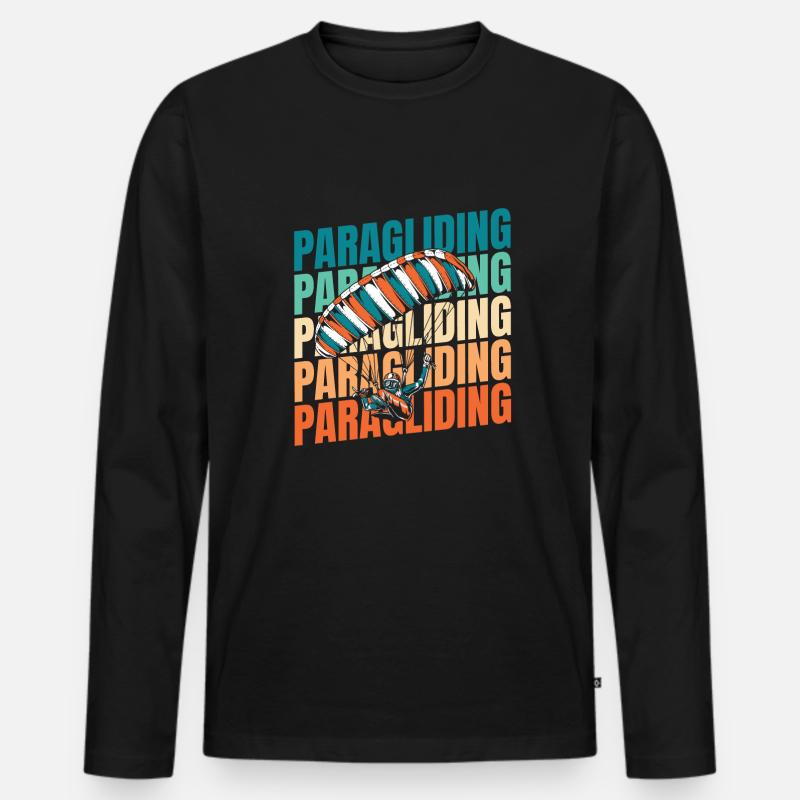 Paragleiter Paragleiten - Männer Premium Bio Langarmshirt - Schwarz