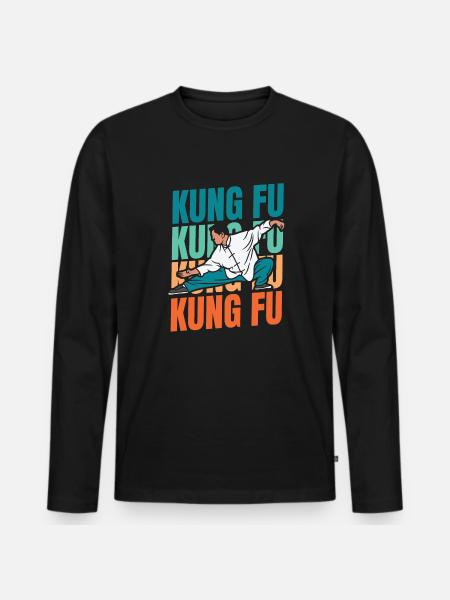 Kung Fu - Men's Premium Organic Long Sleeve Shirt - black