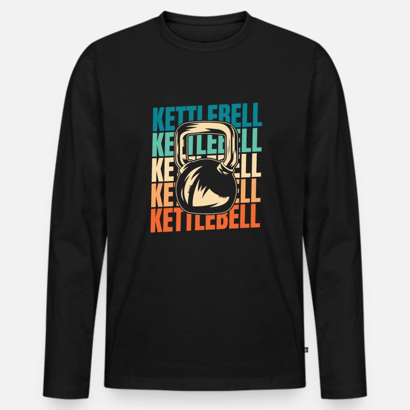 Kettlebell - Männer Premium Bio Langarmshirt - Schwarz