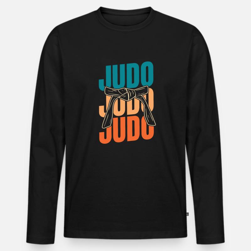 Judoka - Männer Premium Bio Langarmshirt - Schwarz