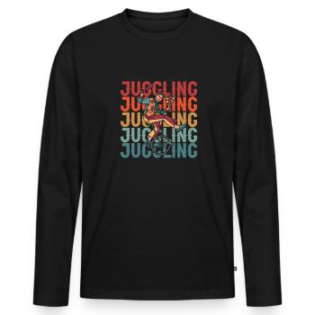 Jonglieren Jongleur - Männer Premium Bio Langarmshirt - Schwarz - Vorne - Nico (187cm)
