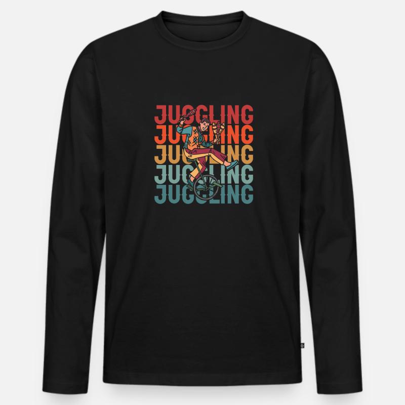Jonglieren Jongleur - Männer Premium Bio Langarmshirt - Schwarz
