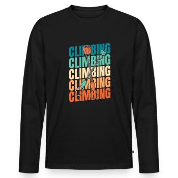 Klettern Kletterer - Männer Premium Bio Langarmshirt - Schwarz - Vorne - Nico (187cm)