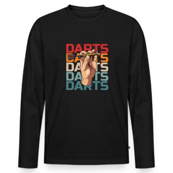Darts Darts Player - Men's Premium Organic Long Sleeve Shirt - black - Front - Nico (187cm)