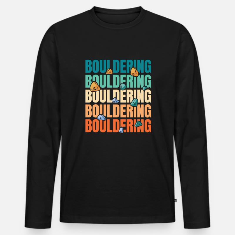 Bouldern Bouldering - Männer Premium Bio Langarmshirt - Schwarz