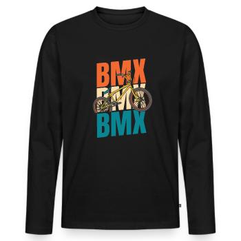 Bmx Bmx Biker - Men's Premium Organic Long Sleeve Shirt - black - Front - Nico (187cm)