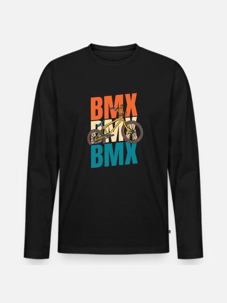 Bmx Bmx Biker - Männer Premium Bio Langarmshirt - Schwarz