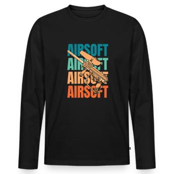 L’airsoft - T-shirt manches longues Premium bio Homme - noir - Devant - Nico (187cm)