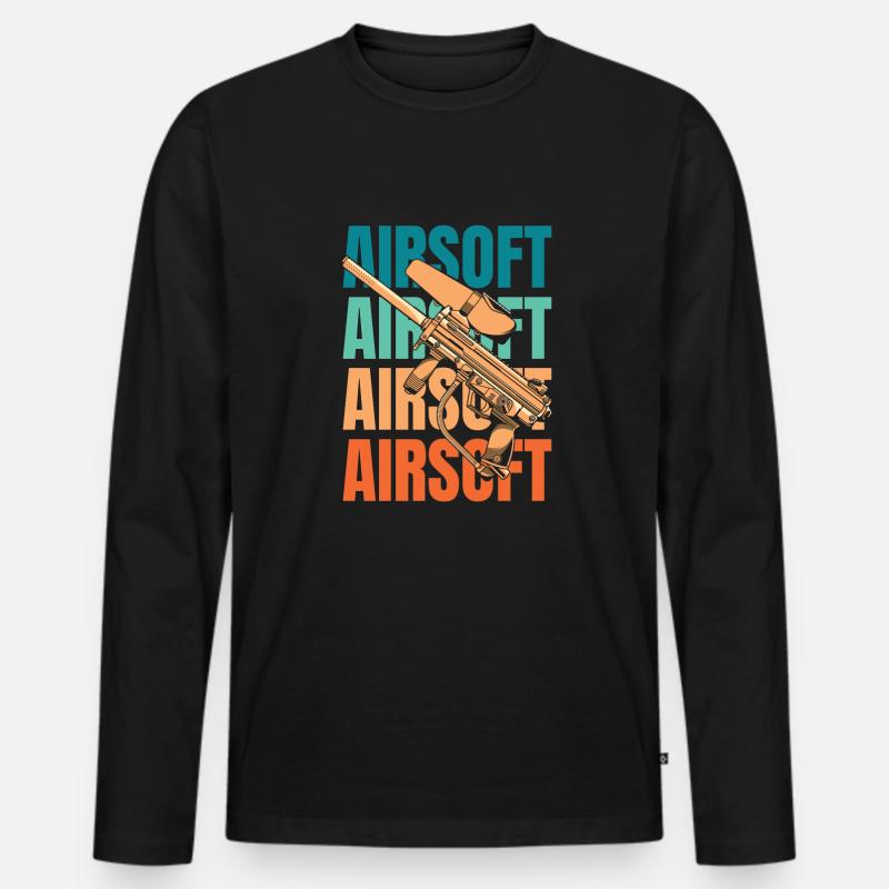 Airsoft - Männer Premium Bio Langarmshirt - Schwarz