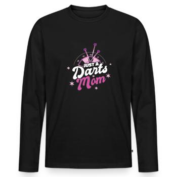 Darts Darts Player Mom Just A Darts Mom - Men's Premium Organic Long Sleeve Shirt - black - Front - Nico (187cm)