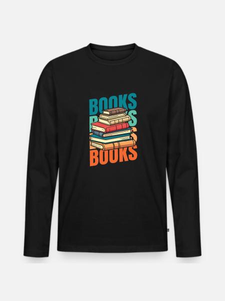 Book Bookworm Bookworm - Men's Premium Organic Long Sleeve Shirt - black