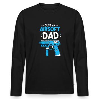 Airsoft Vater Just An Airsoft Dad - Men's Premium Organic Long Sleeve Shirt - black - Front - Nico (187cm)
