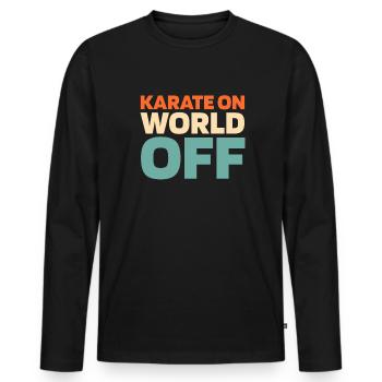 Karaté Karaté sur World Off - T-shirt manches longues Premium bio Homme - noir - Devant - Nico (187cm)