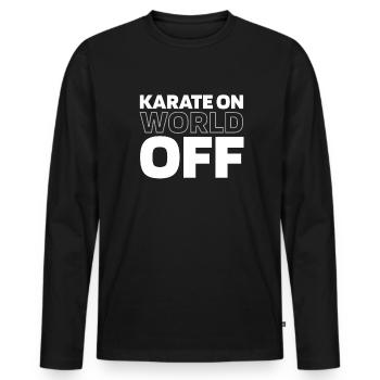 Karaté Karaté sur World Off - T-shirt manches longues Premium bio Homme - noir - Devant - Nico (187cm)