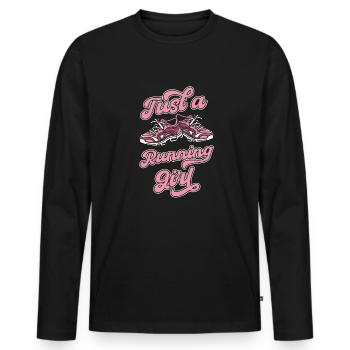 Läufer Jogger Runner Laufen Just A Running Girl - Men's Premium Organic Long Sleeve Shirt - black - Front - Nico (187cm)