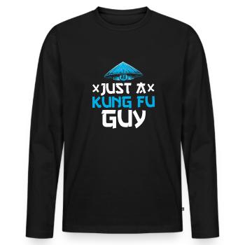 Kung Fu Just A Kung Fu Guy - Männer Premium Bio Langarmshirt - Schwarz - Vorne - Nico (187cm)