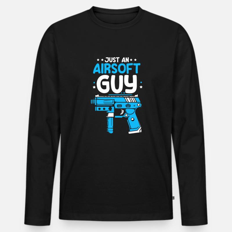 Airsoft Just An Airsoft Guy - Männer Premium Bio Langarmshirt - Schwarz