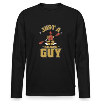 Kajaker Just A Kayak Guy - Männer Premium Bio Langarmshirt - Schwarz - Vorne - Nico (187cm)