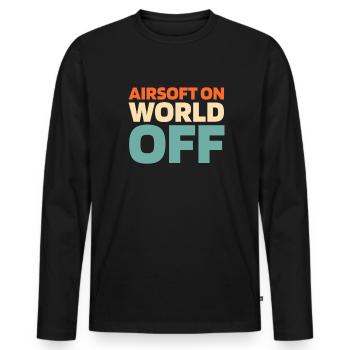 Airsoft Airsoft sur World Off - T-shirt manches longues Premium bio Homme - noir - Devant - Nico (187cm)