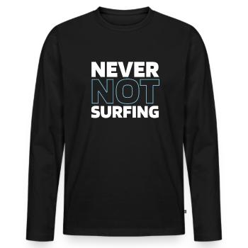 Wing Surf Wing Foil - Männer Premium Bio Langarmshirt - Schwarz - Vorne - Nico (187cm)