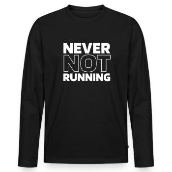 Runner Jogger Runner Running - Men's Premium Organic Long Sleeve Shirt - black - Front - Nico (187cm)