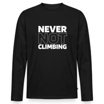 Klettern Kletterer - Männer Premium Bio Langarmshirt - Schwarz - Vorne - Nico (187cm)