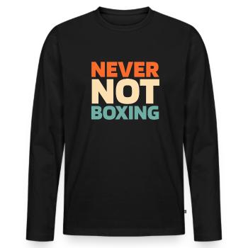 Boxen Boxer - Männer Premium Bio Langarmshirt - Schwarz - Vorne - Nico (187cm)