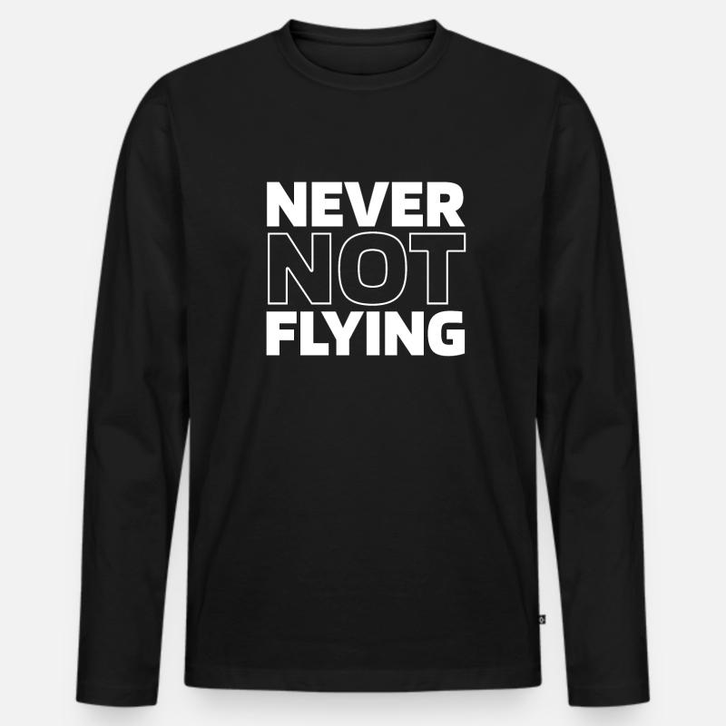 Flugzeug Pilot - Männer Premium Bio Langarmshirt - Schwarz