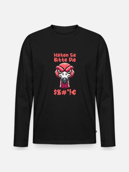Flamingo please shut up - Men's Premium Organic Long Sleeve Shirt - black