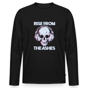 Crâne Techno Raver - T-shirt manches longues Premium bio Homme - noir - Devant - Nico (187cm)
