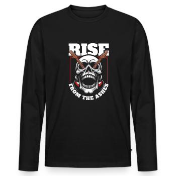 E Gitarre Elektrogitarre Schädel - Männer Premium Bio Langarmshirt - Schwarz - Vorne - Nico (187cm)