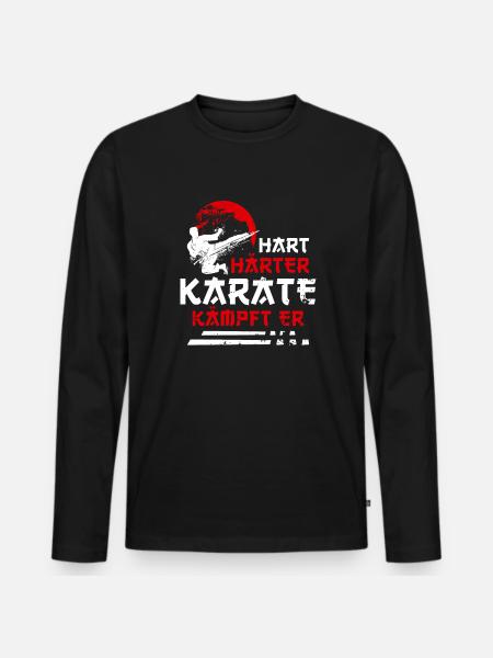 Karate - Männer Premium Bio Langarmshirt - Schwarz