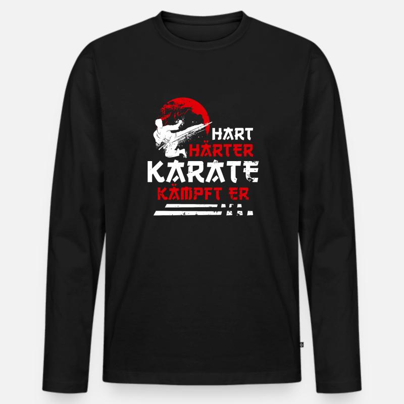 Karate - Männer Premium Bio Langarmshirt - Schwarz