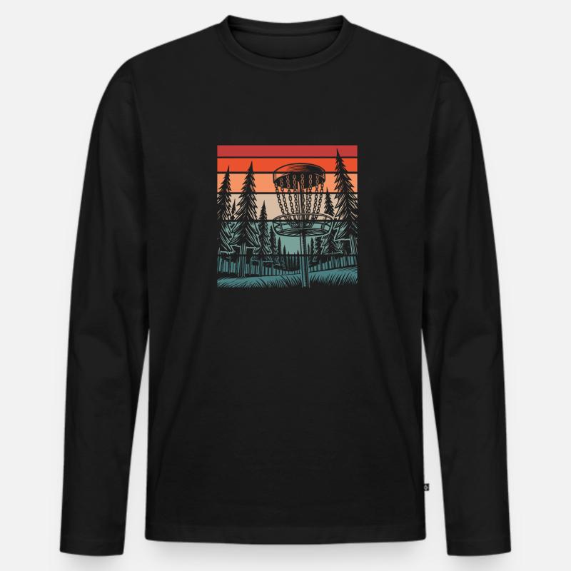 Frisbee Golf Disc Golf - Männer Premium Bio Langarmshirt - Schwarz