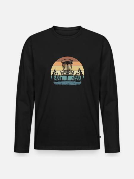Frisbee Golf Disc Golf - Men's Premium Organic Long Sleeve Shirt - black