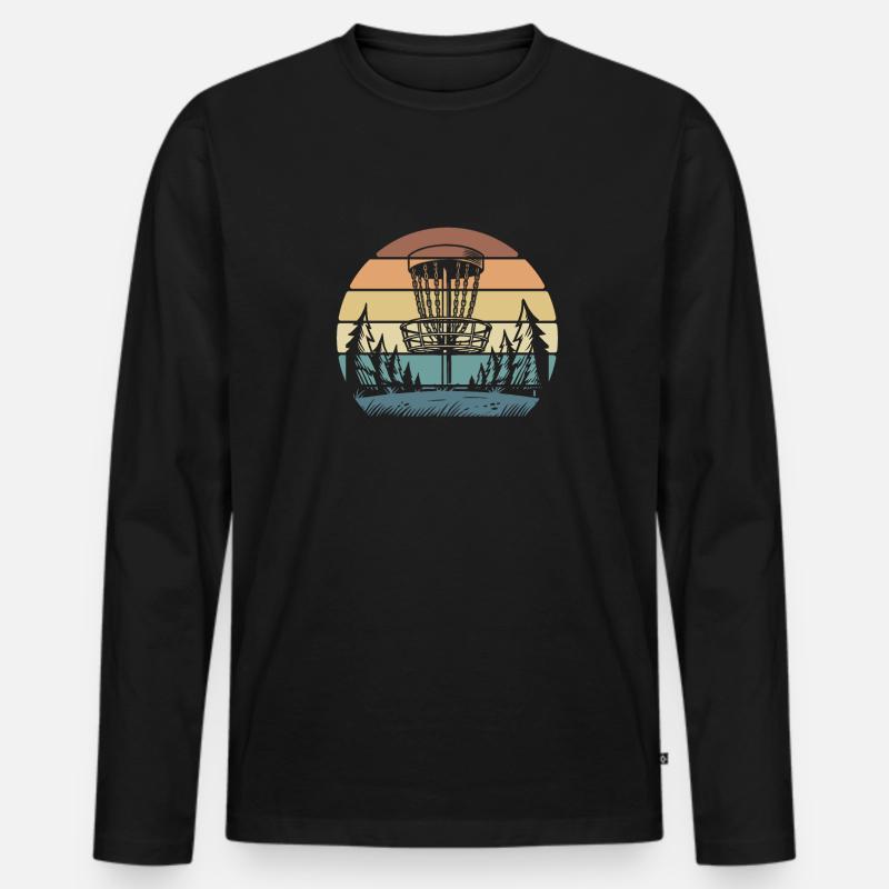 Frisbee Golf Disc Golf - Men's Premium Organic Long Sleeve Shirt - black