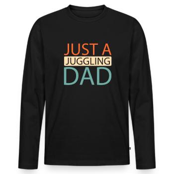 Jongleur Jongleur Juste Un Papa Jongleur - T-shirt manches longues Premium bio Homme - noir - Devant - Nico (187cm)