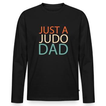 Judoka juste un papa de judo - T-shirt manches longues Premium bio Homme - noir - Devant - Nico (187cm)