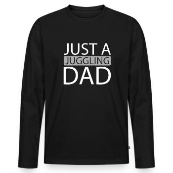 Jongleur Jongleur Juste Un Papa Jongleur - T-shirt manches longues Premium bio Homme - noir - Devant - Nico (187cm)