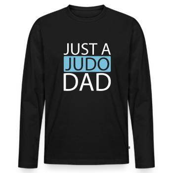 Judoka juste un papa de judo - T-shirt manches longues Premium bio Homme - noir - Devant - Nico (187cm)