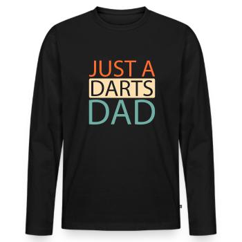 Dart Dartspieler Just A Darts Dad - Männer Premium Bio Langarmshirt - Schwarz - Vorne - Nico (187cm)