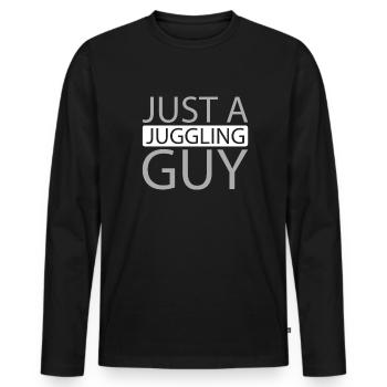 Jongleur Jongleur Juste Un Jongleur - T-shirt manches longues Premium bio Homme - noir - Devant - Nico (187cm)