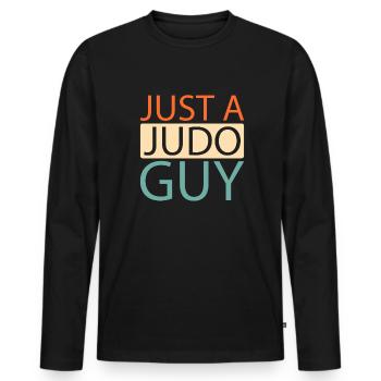 Le judoka n’est qu’un gars de judo - T-shirt manches longues Premium bio Homme - noir - Devant - Nico (187cm)