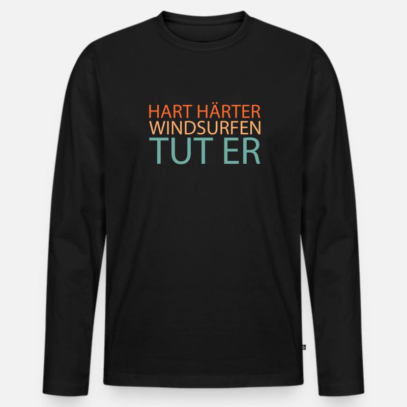 Windsurfen Windsurfer - Männer Premium Bio Langarmshirt - Schwarz