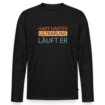 Ultramarathon - Men's Premium Organic Long Sleeve Shirt - black - Front - Nico (187cm)