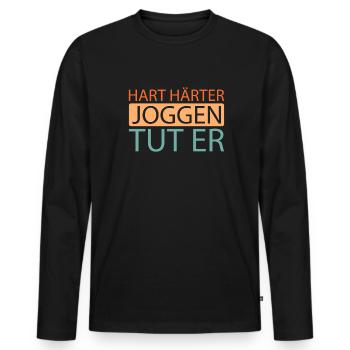 Runner Jogger Runner Running - Men's Premium Organic Long Sleeve Shirt - black - Front - Nico (187cm)