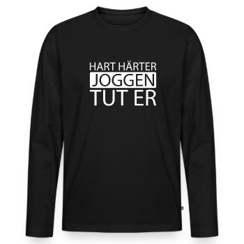 Runner Jogger Runner Running - Men's Premium Organic Long Sleeve Shirt - black - Front - Nico (187cm)