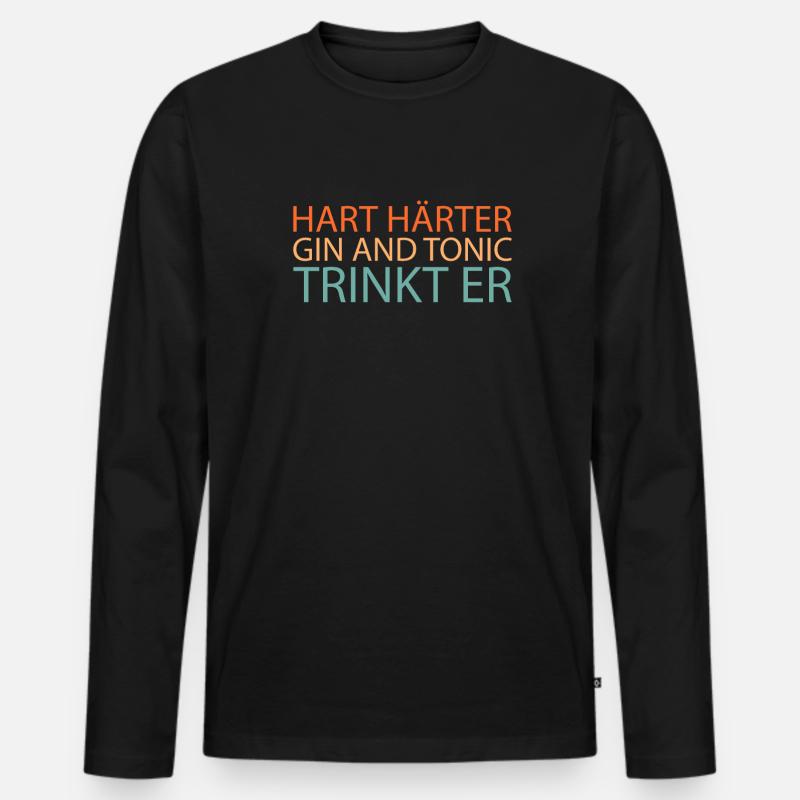 Gin - Männer Premium Bio Langarmshirt - Schwarz